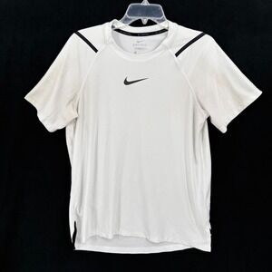 Nike Pro Dri-FIT Men's White Short Sleeve Training Running Shirt M Lightweight